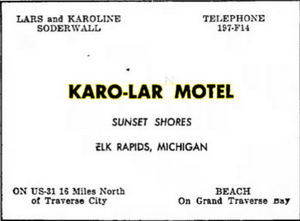 Karo-Lar Motel (Elk Rapids Lakeshore Inn) - July 1955 Ad (newer photo)
